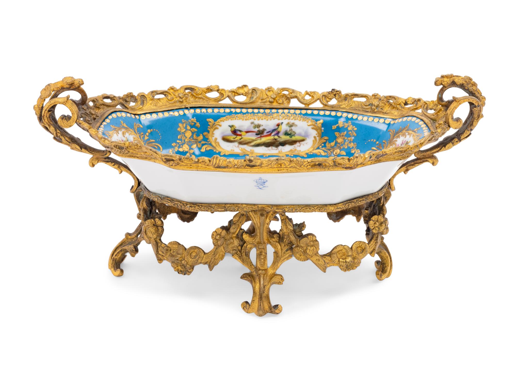 A Sèvres Style Gilt Metal Mounted Porcelain Bowl