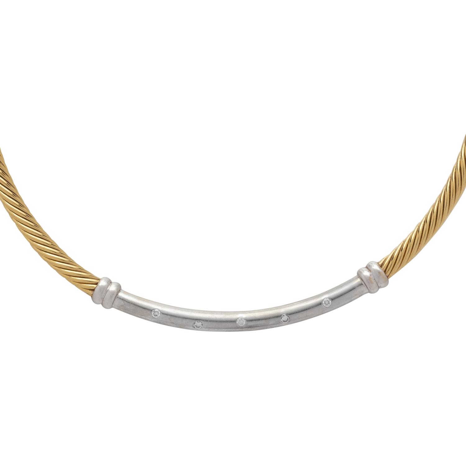 DAVID YURMAN, BICOLOR GOLD AND DIAMOND COLLAR NECKLACE