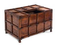 A Continental Iron Mounted Walnut Strong Box