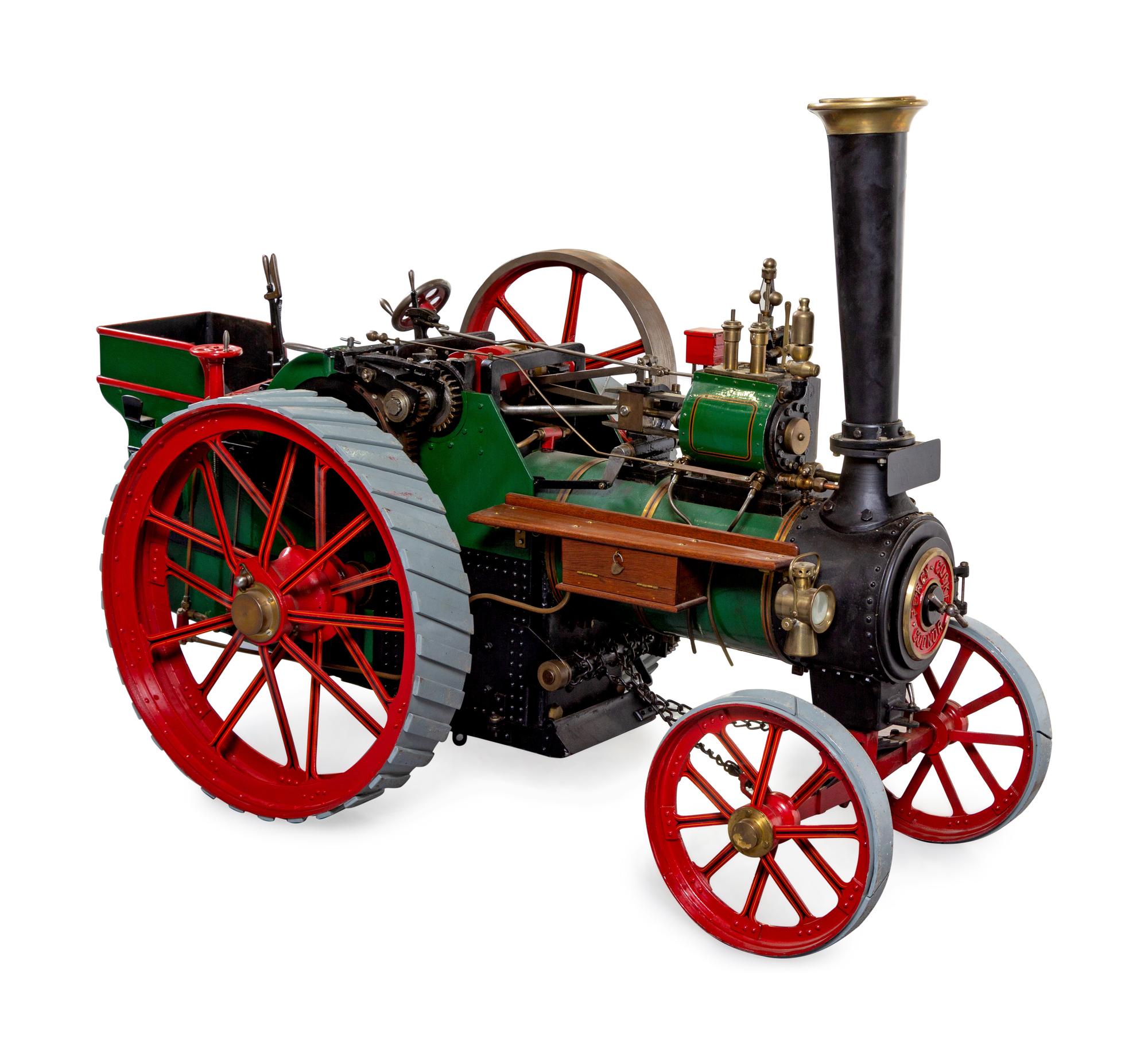 A Painted Metal Percy, Cooke & Codnor Live-Steam Tractor Scale Model
