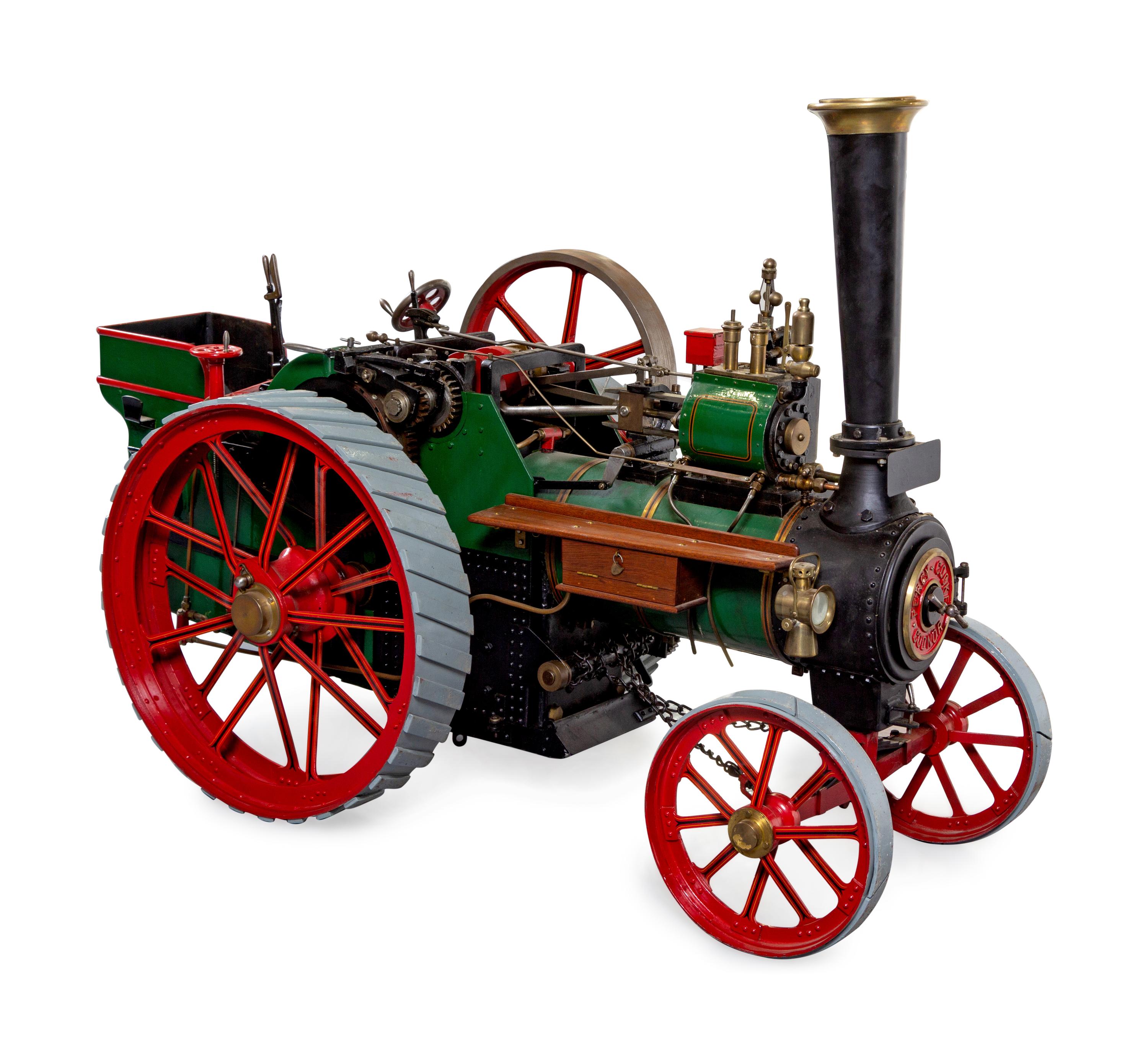 A Painted Metal Percy, Cooke & Codnor Live-Steam Tractor Scale Model