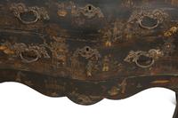 A Louis XV Black and Gilt Japanned Bombé Commode