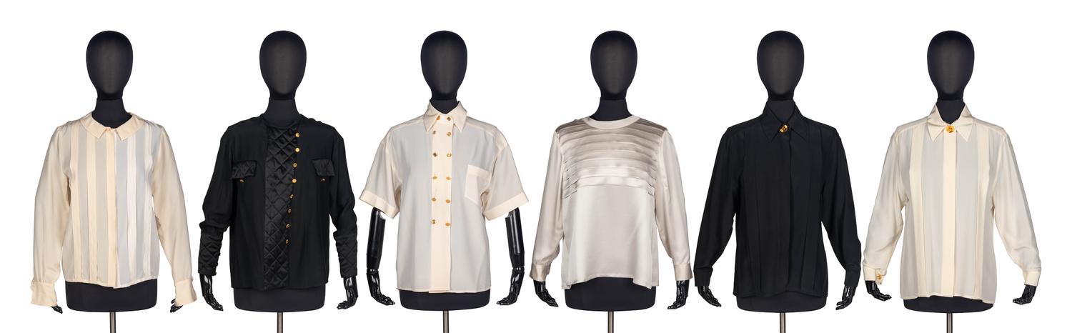 Six Chanel Silk Blouses