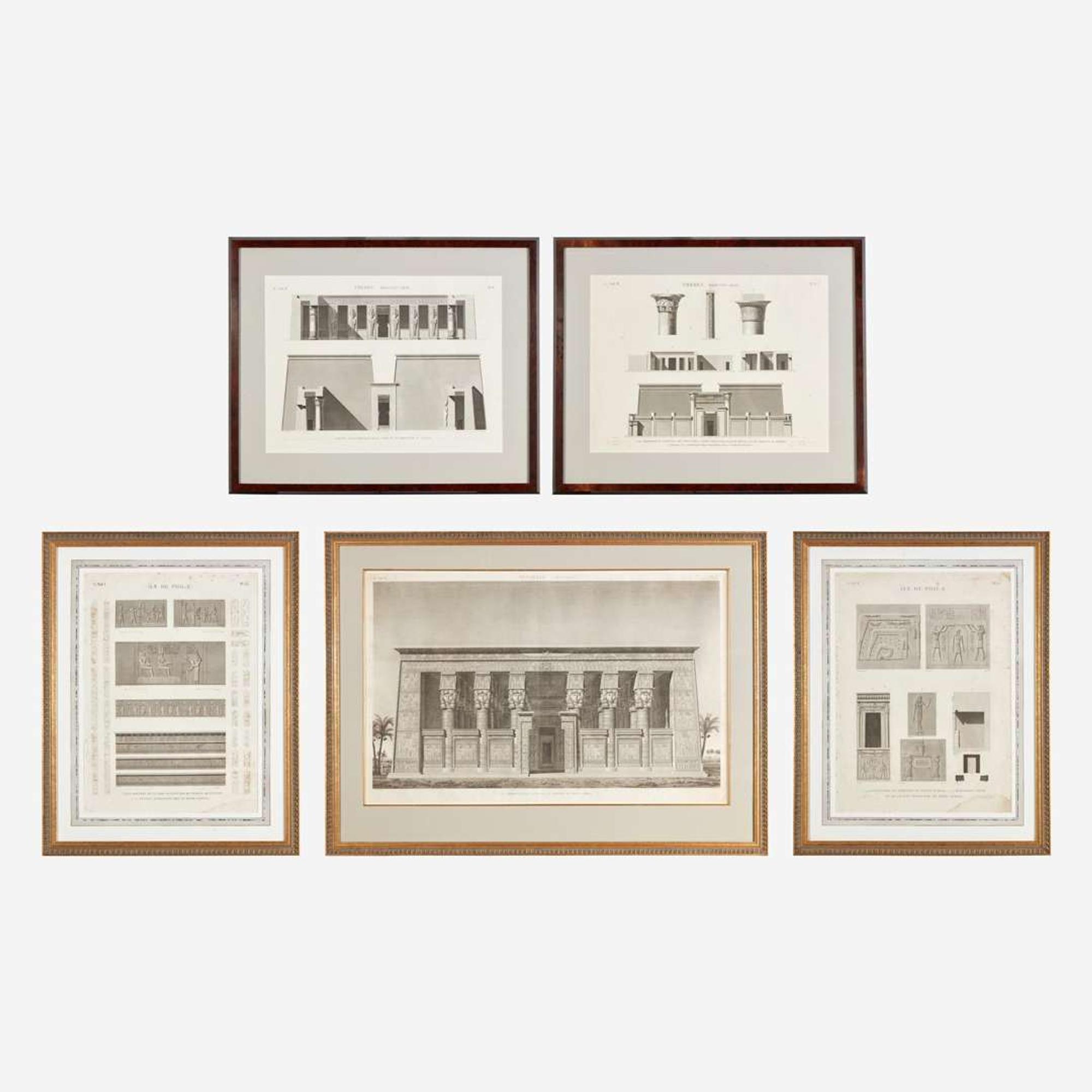A Suite of Five Engravings from 'Description de l'Égypte'