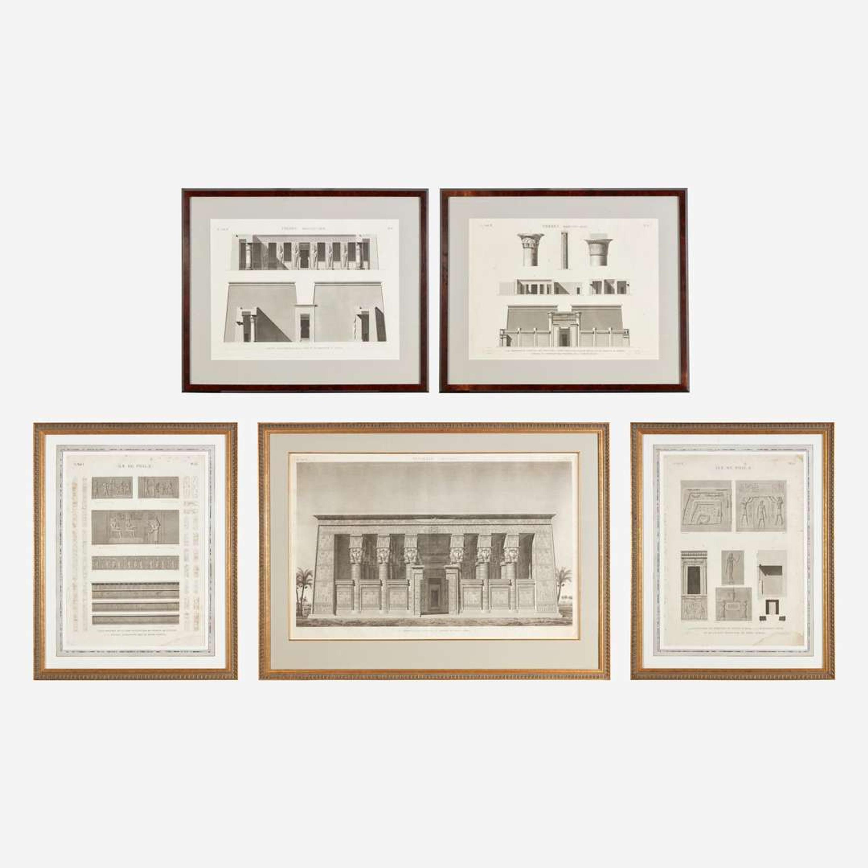 A Suite of Five Engravings from 'Description de l'Égypte'