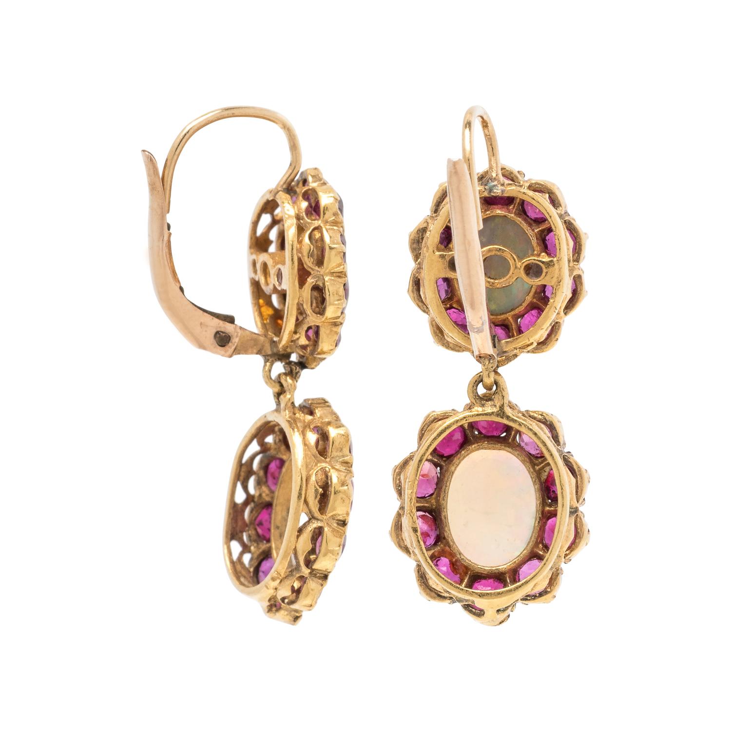 OPAL AND RUBY EARRINGS