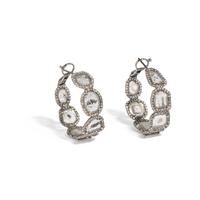 WHITE GOLD AND DIAMOND HOOP EARRINGS