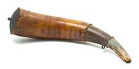 A Revolutionary War Era Carved Powder Horn, Length 12 1/4 inches.