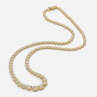 A Diamond and 14K Yellow Gold Rivière Necklace