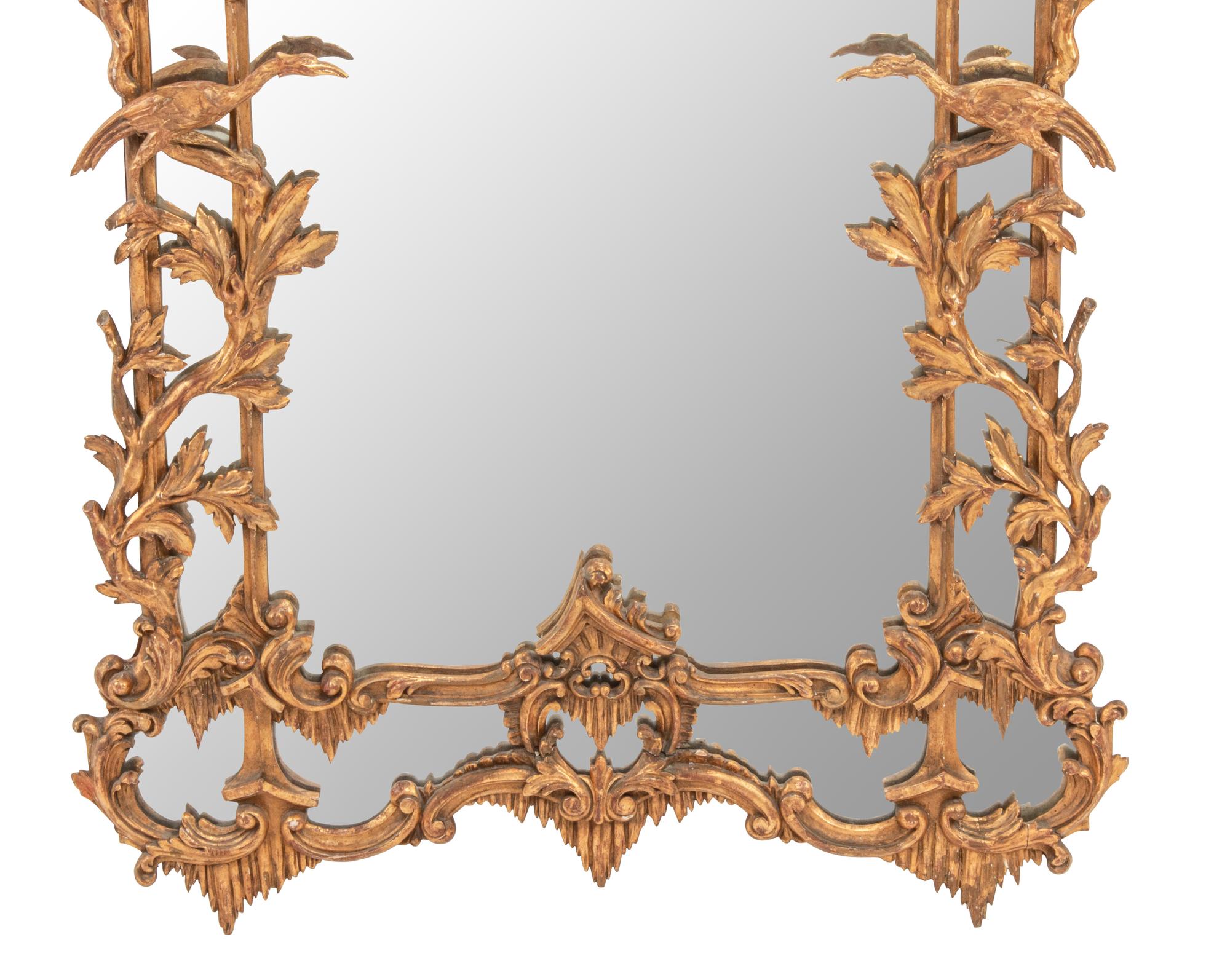 A George III “Chinese Chippendale” Style Giltwood Mirror