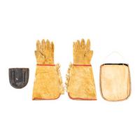 Plateau Beaded Hide Gauntlets and Flat Bags