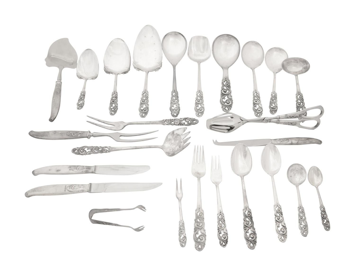 A Norwegian Silver Flatware Service