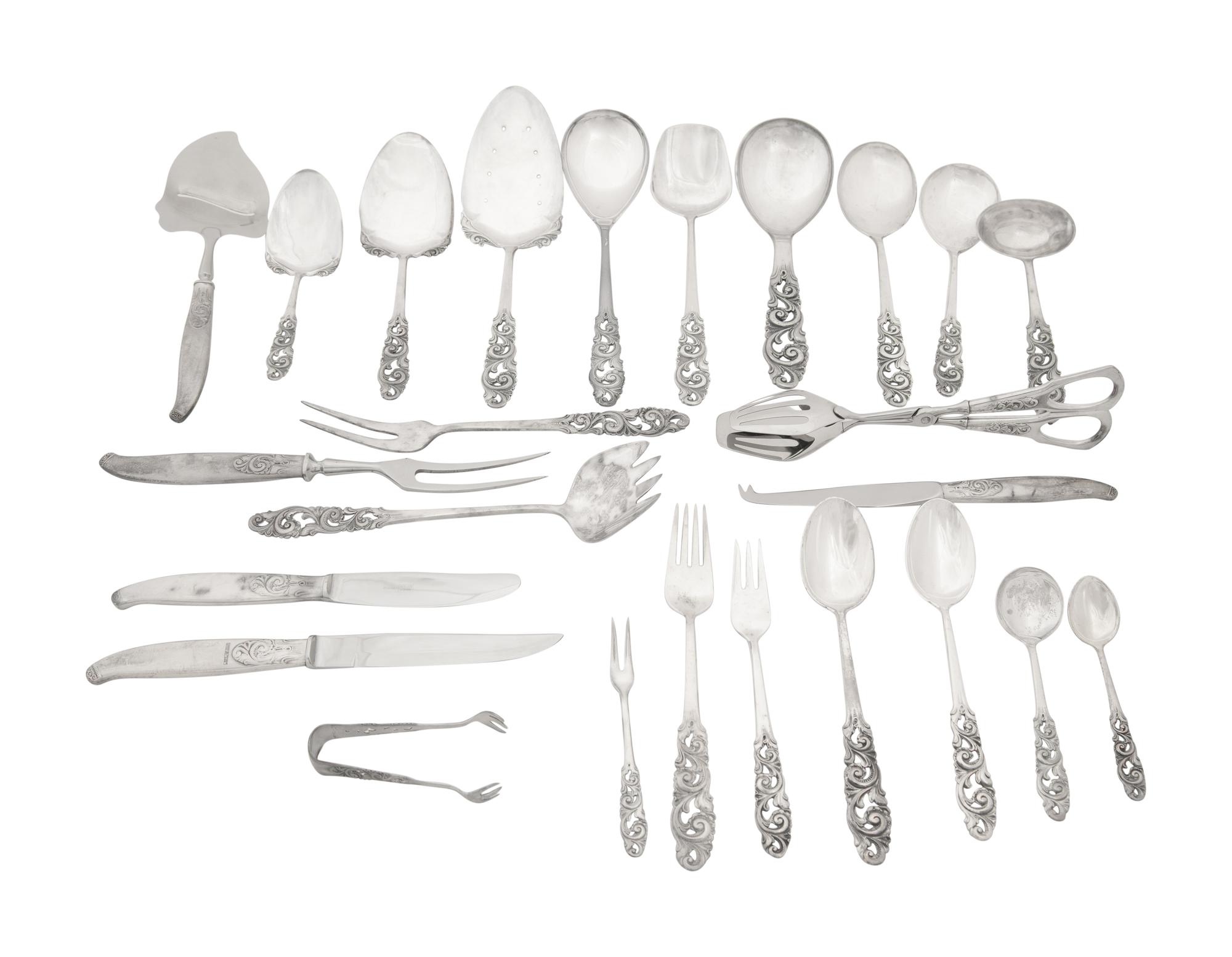 A Norwegian Silver Flatware Service