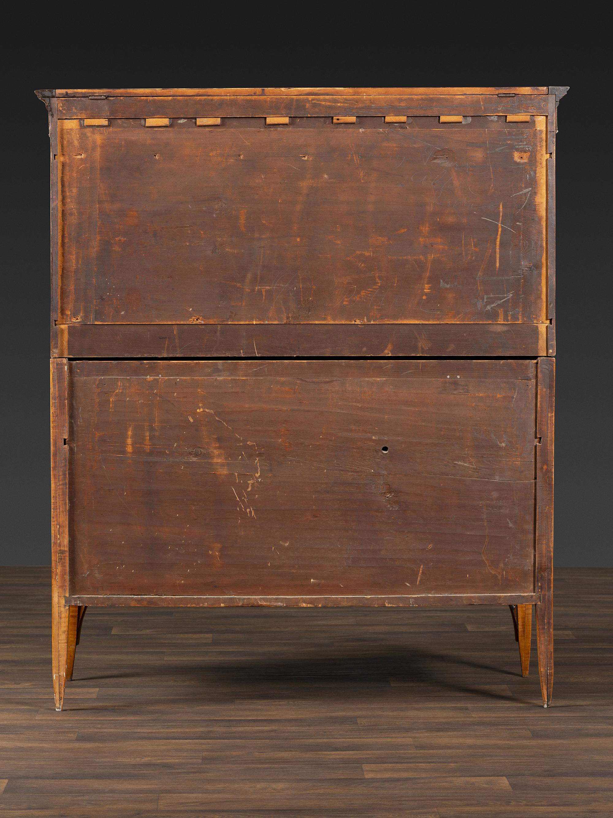 A Federal Inlaid Bird's Eye Maple and Mahogany Tambour Writing Desk