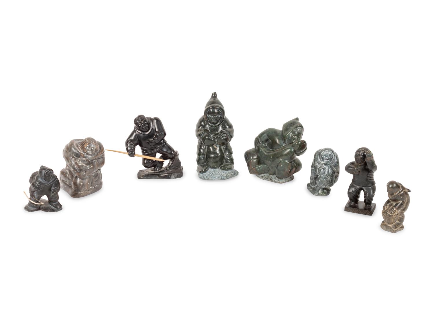 Eight Inuit Soapstone Carvings
