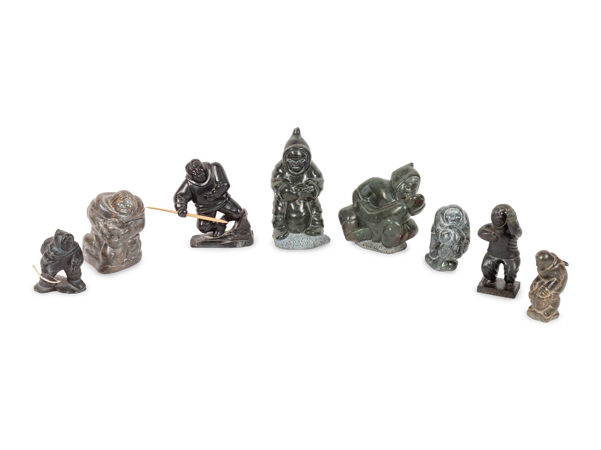 Eight Inuit Soapstone Carvings