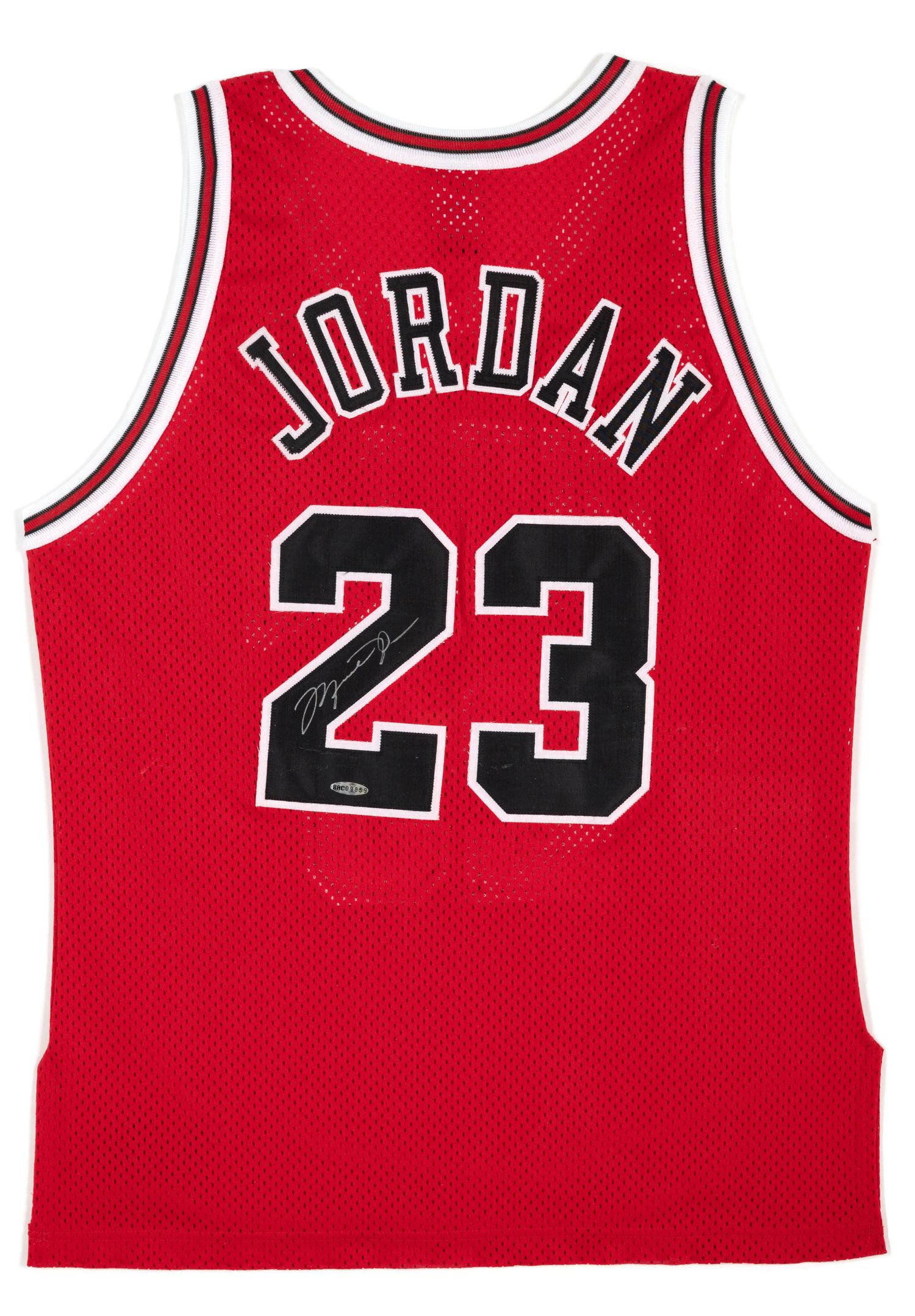 A Michael Jordan Signed Autograph Chicago Bulls Basketball Jersey Obtained at Jordan Flight School Basketball Camp (Upper Deck Authenticated),