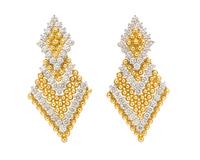 A Pair Of 18 Karat Yellow Gold, Platinum and Diamond Pendant Earclips, Chaavae, 27.40 dwts.