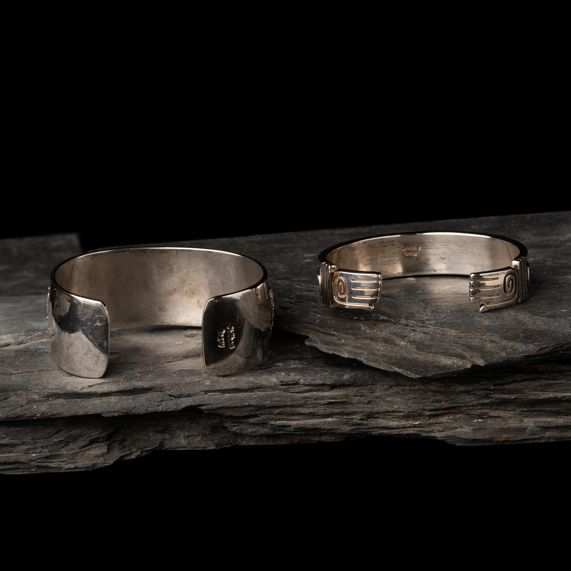 Navajo Sterling Silver Equine Themed Cuff Bracelets
