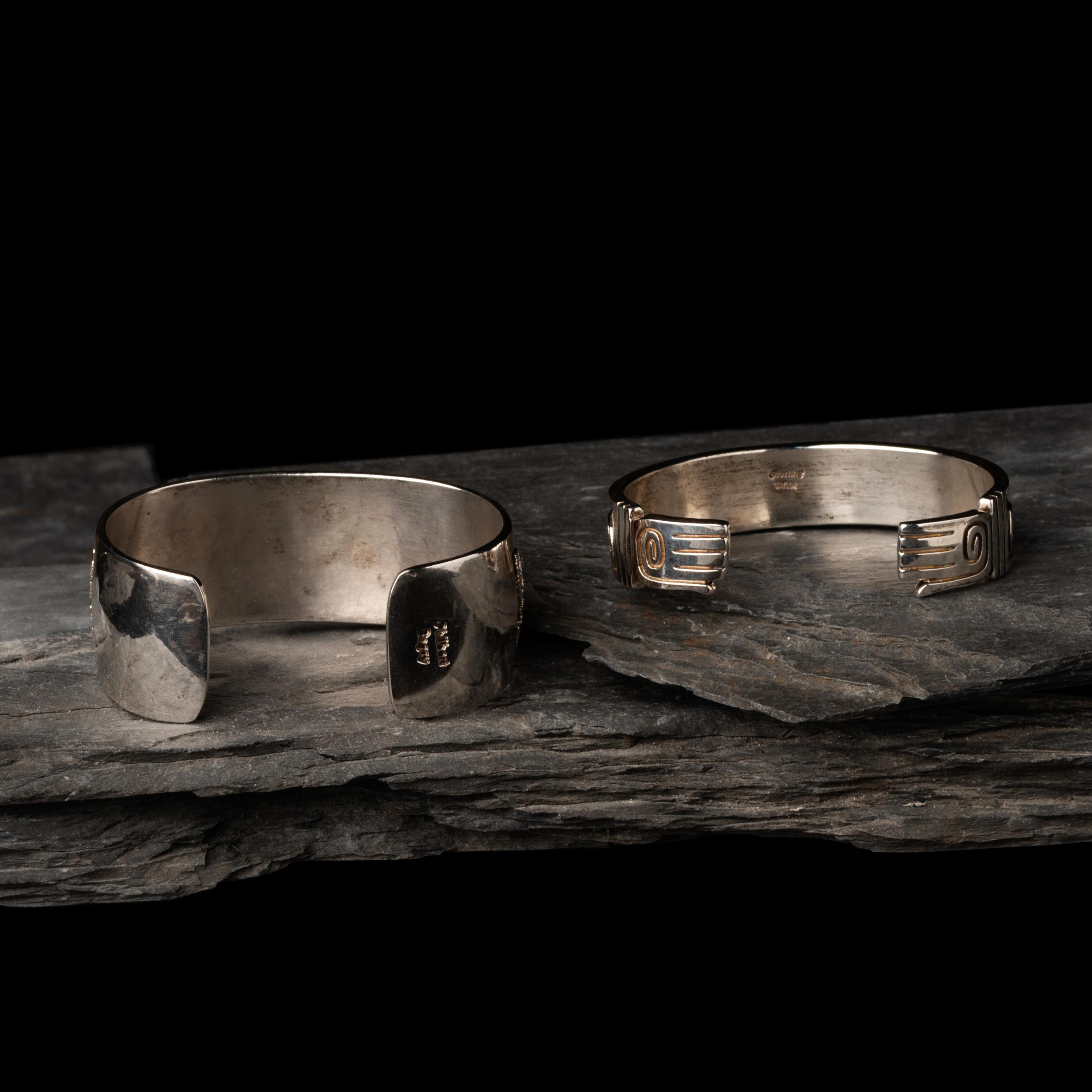 Navajo Sterling Silver Equine Themed Cuff Bracelets