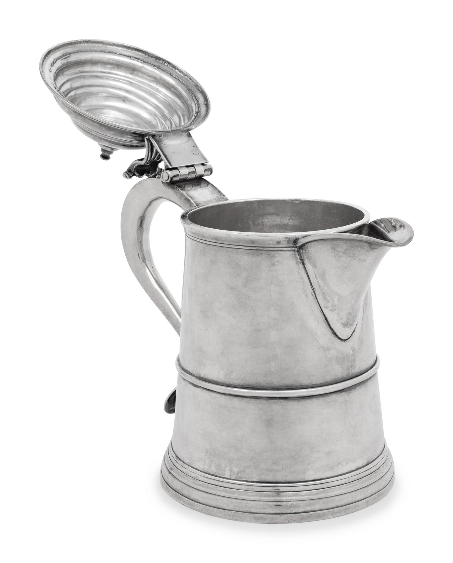 An Early American Silver Covered Tankard