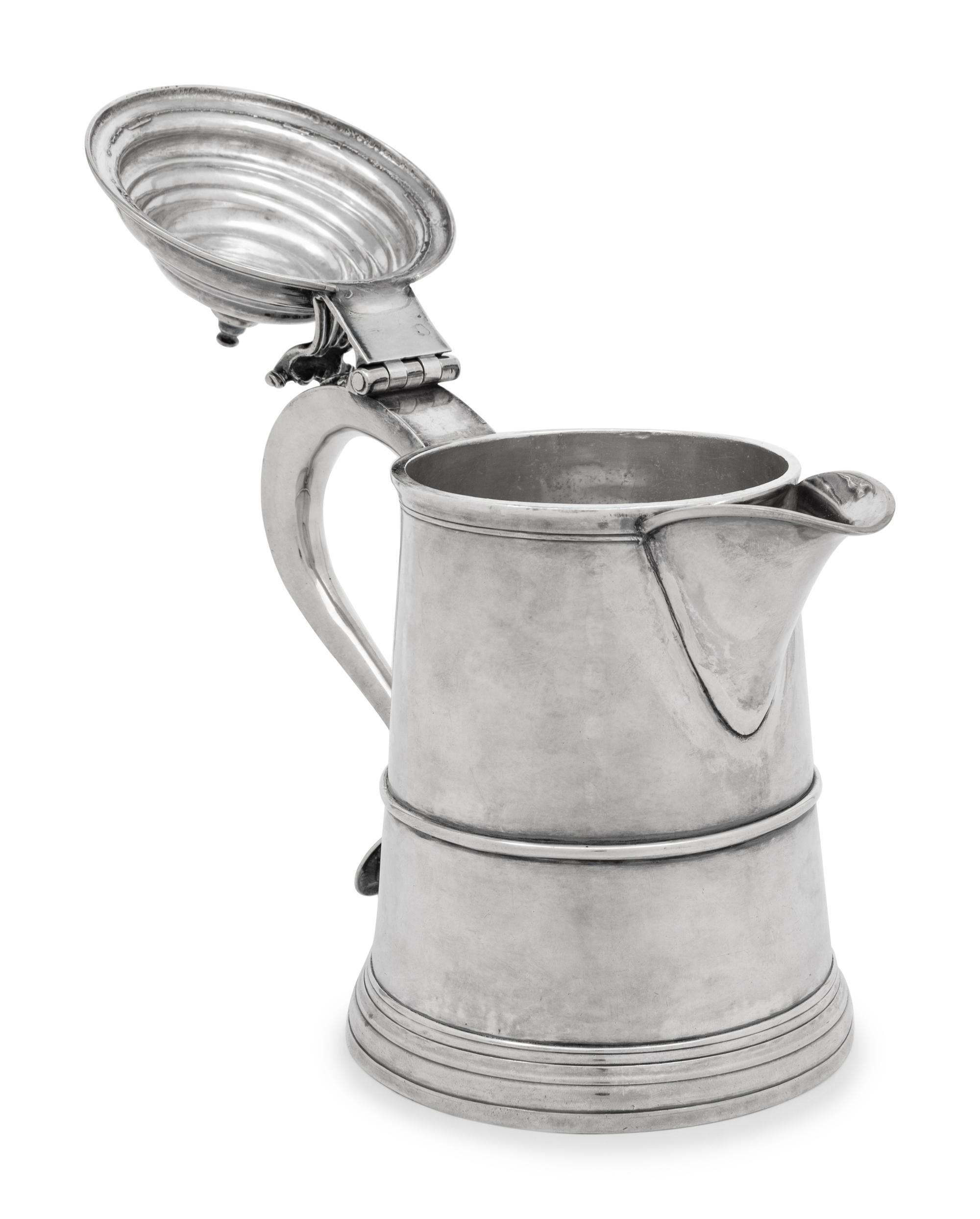 An Early American Silver Covered Tankard