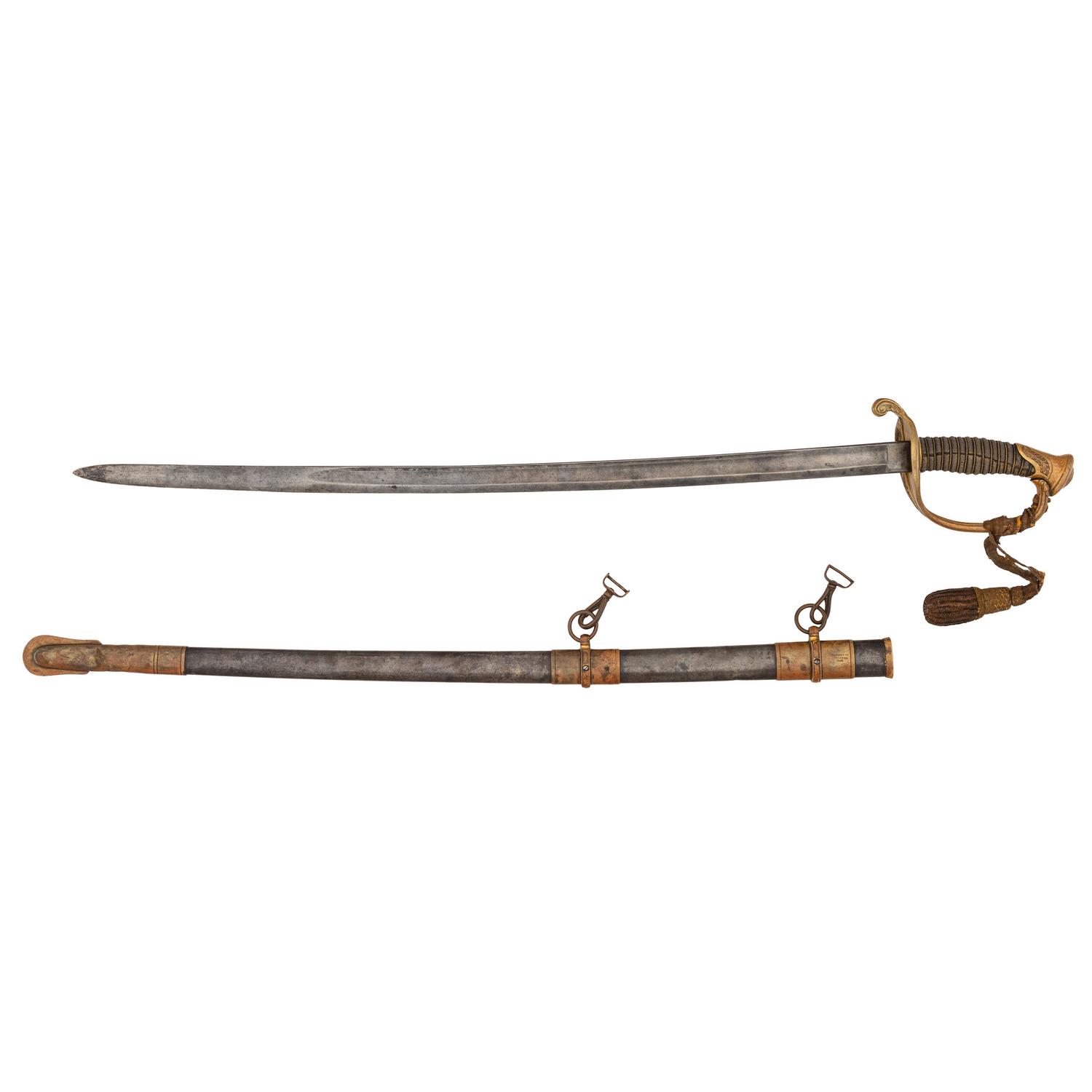 Captain E.L. Jones, Company D, 54th Massachusetts Infantry, WIA Fort Wagner, South Carolina, Model 1850 foot officer's presentation sword.