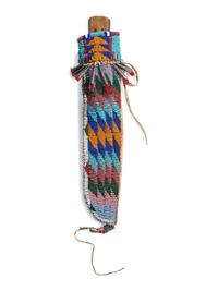 Apsáalooke [Crow] or Fort Berthold Beaded Hide Knife Sheath and Knife