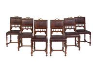 A Set of Six Spanish or Italian Baroque Style Dining Chairs