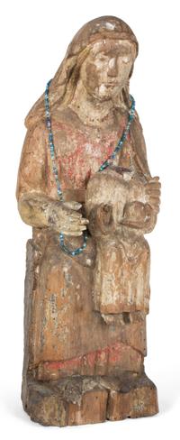A Continental Carved and Gessoed Figure Height 26 1/4 inches. — 18TH CENTURY