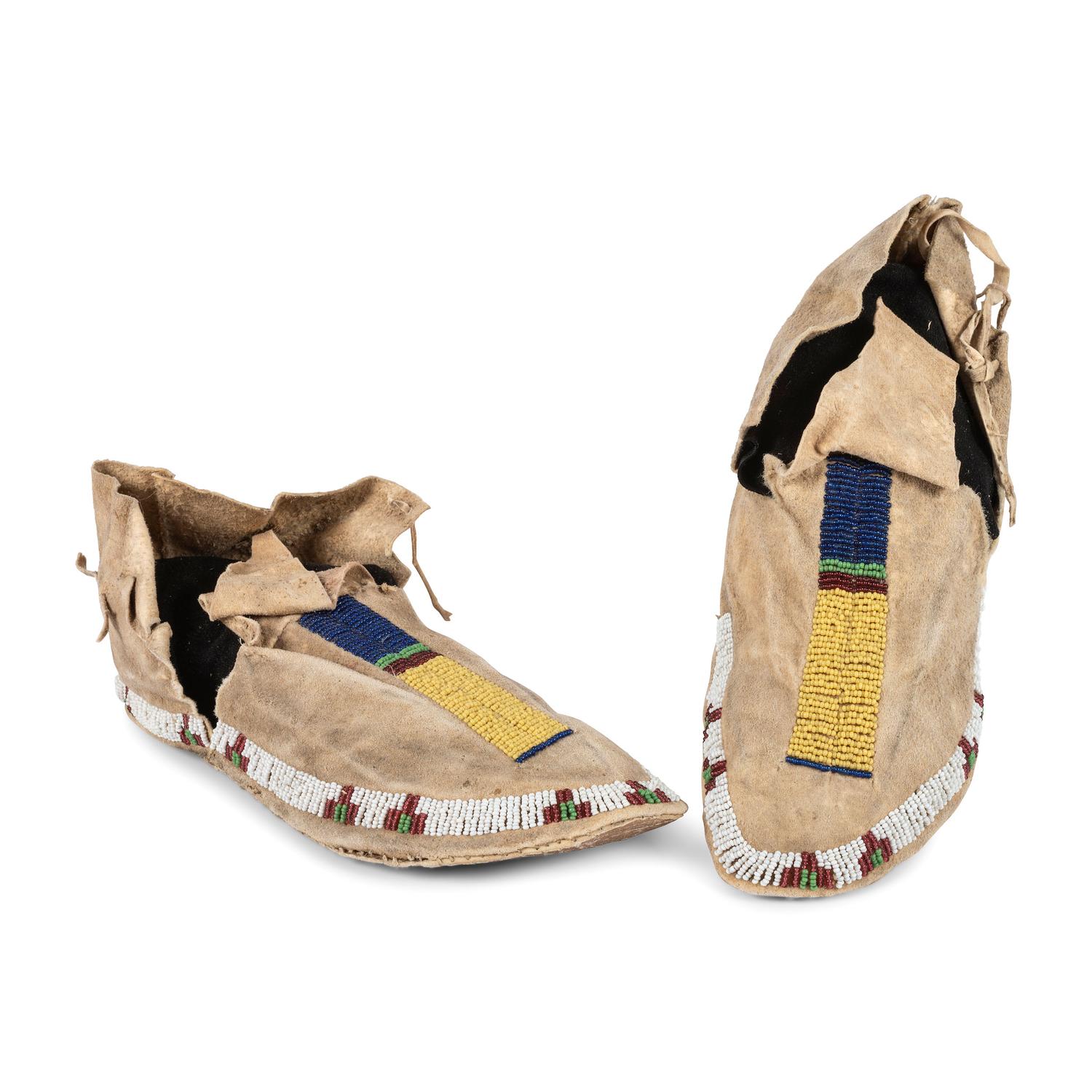 Sioux Beaded Hide Moccasins