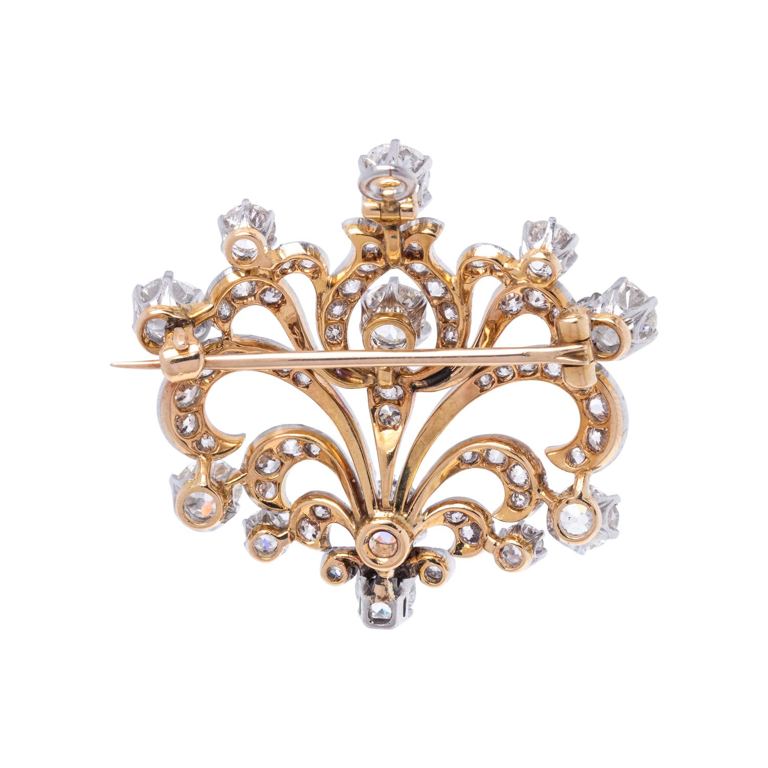 ANTIQUE, DIAMOND PENDANT/BROOCH