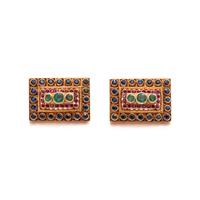 LALAOUNIS, YELLOW GOLD AND MULTIGEM CUFFLINKS