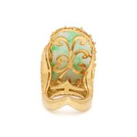 YELLOW GOLD, JADE AND DIAMOND SET