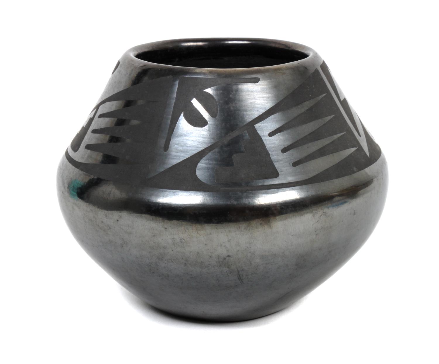 Maria and Popovi (1887-1980, 1922-1971), Santa Clara Blackware Bowl Height 4 1/2 x diameter 6 inches