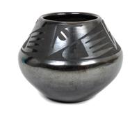 Maria and Popovi (1887-1980, 1922-1971), Santa Clara Blackware Bowl Height 4 1/2 x diameter 6 inches