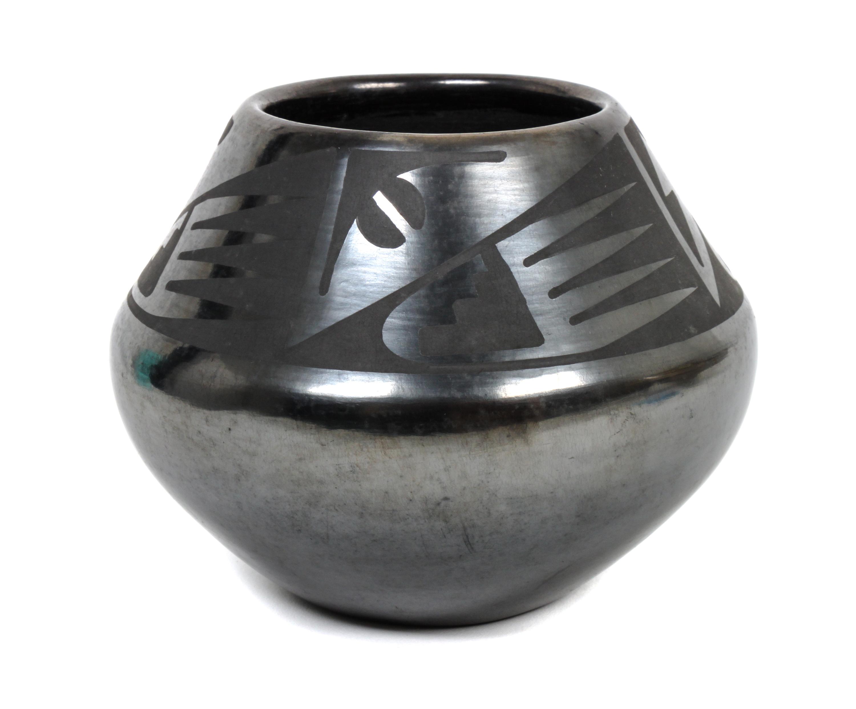 Maria and Popovi (1887-1980, 1922-1971), Santa Clara Blackware Bowl Height 4 1/2 x diameter 6 inches