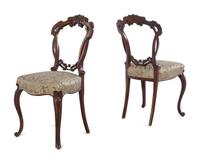 A Pair of French Aesthetic Movement Mahogany Side Chairs