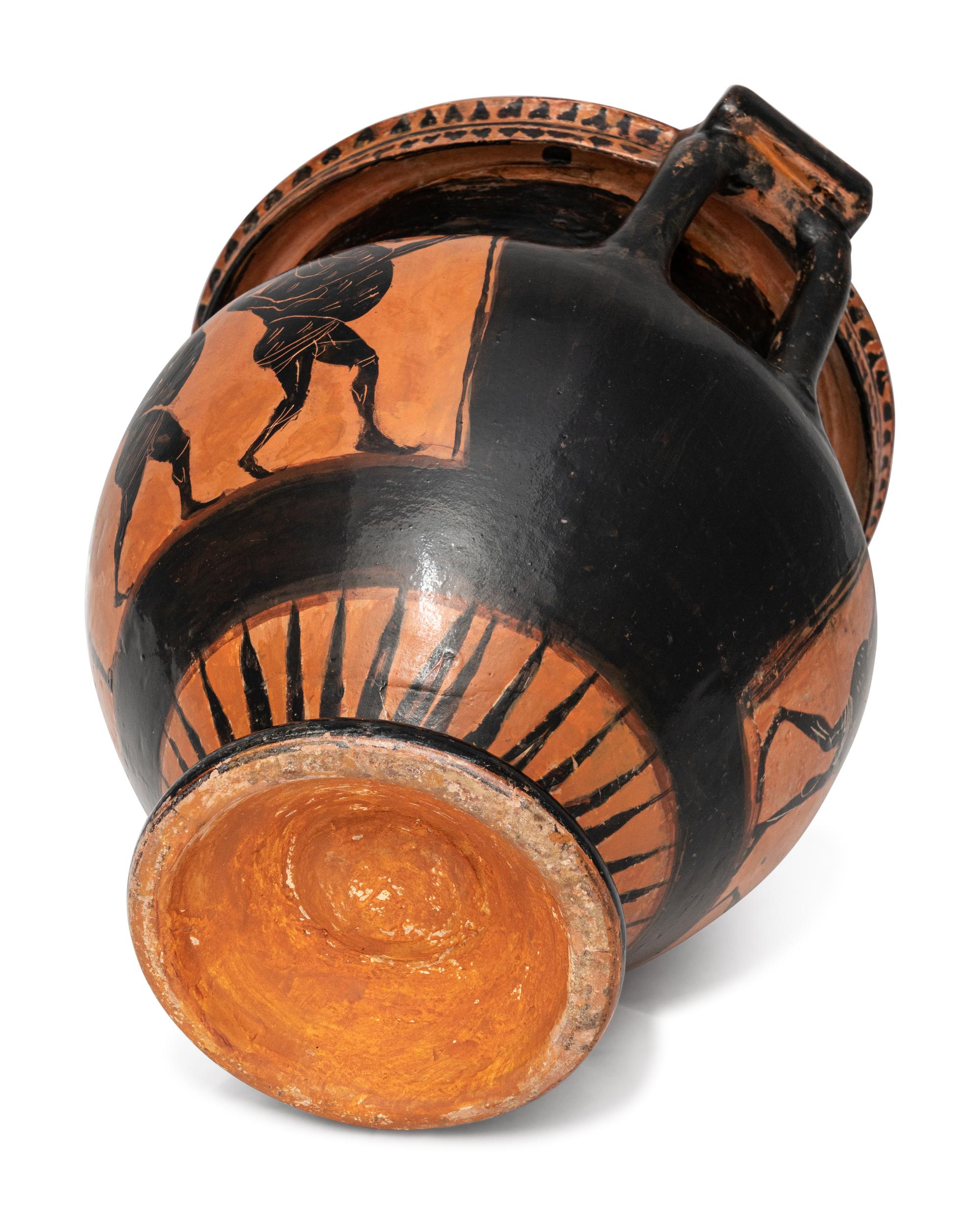 An Attic Black-Figured Krater with Six Dancing Komasts