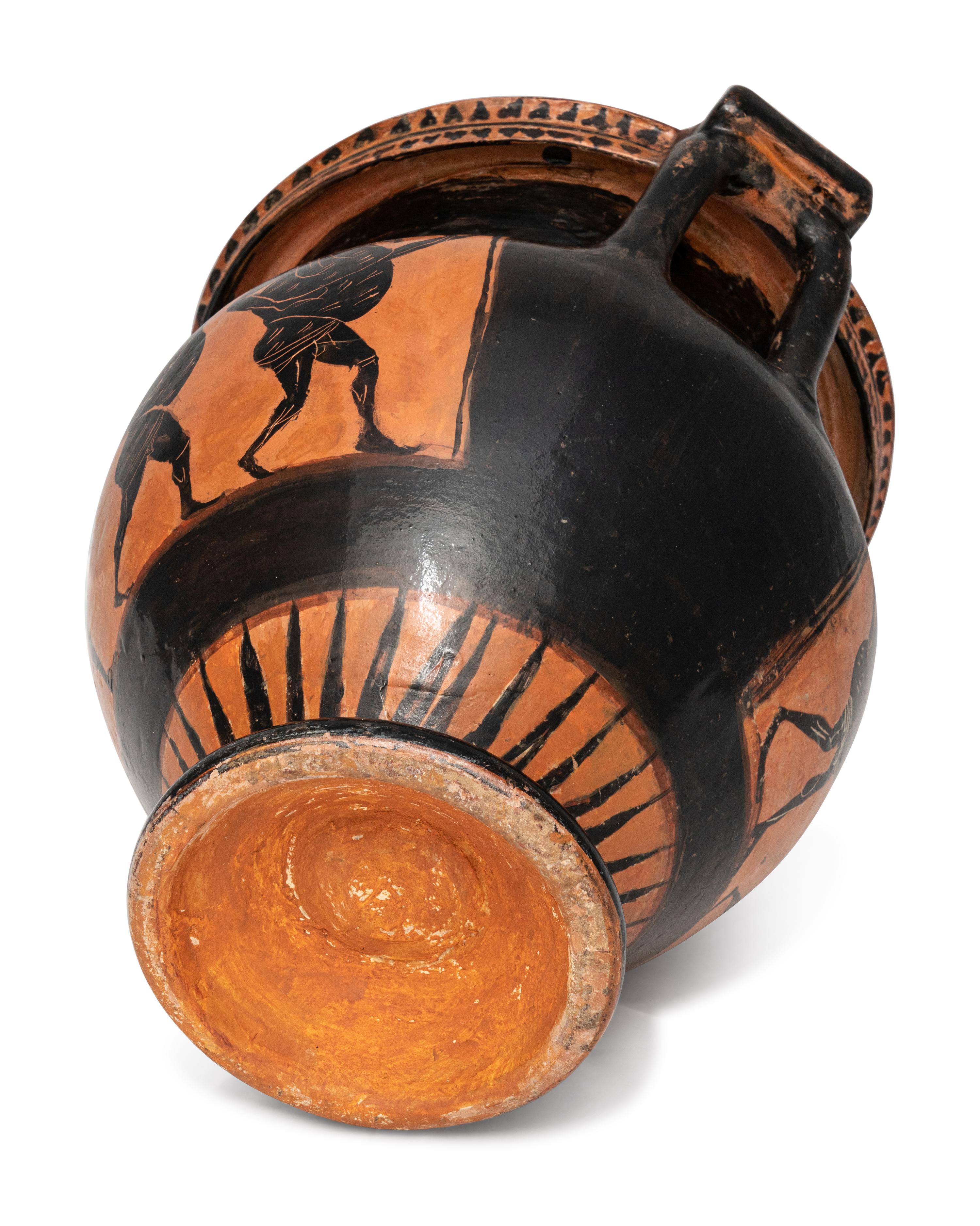 An Attic Black-Figured Krater with Six Dancing Komasts