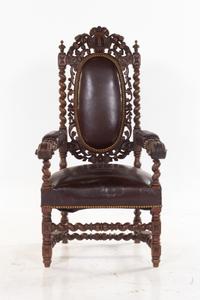 A Renaissance Revival Oak Chair