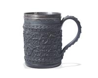 A Wedgwood Silver-Plate Mounted Black Basalt Mug