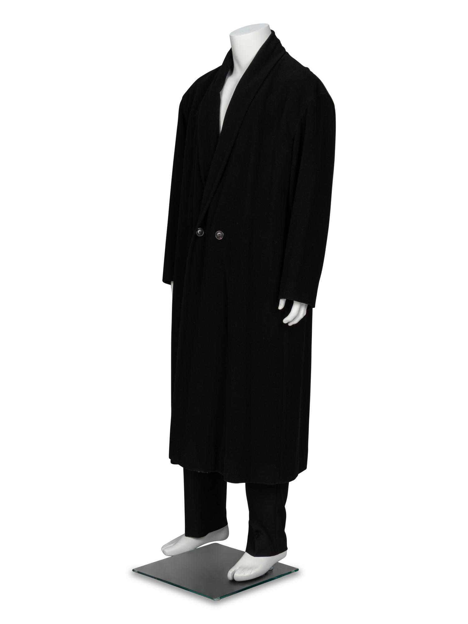 Issey Miyake, Shawl Collar Black Wool Coat
