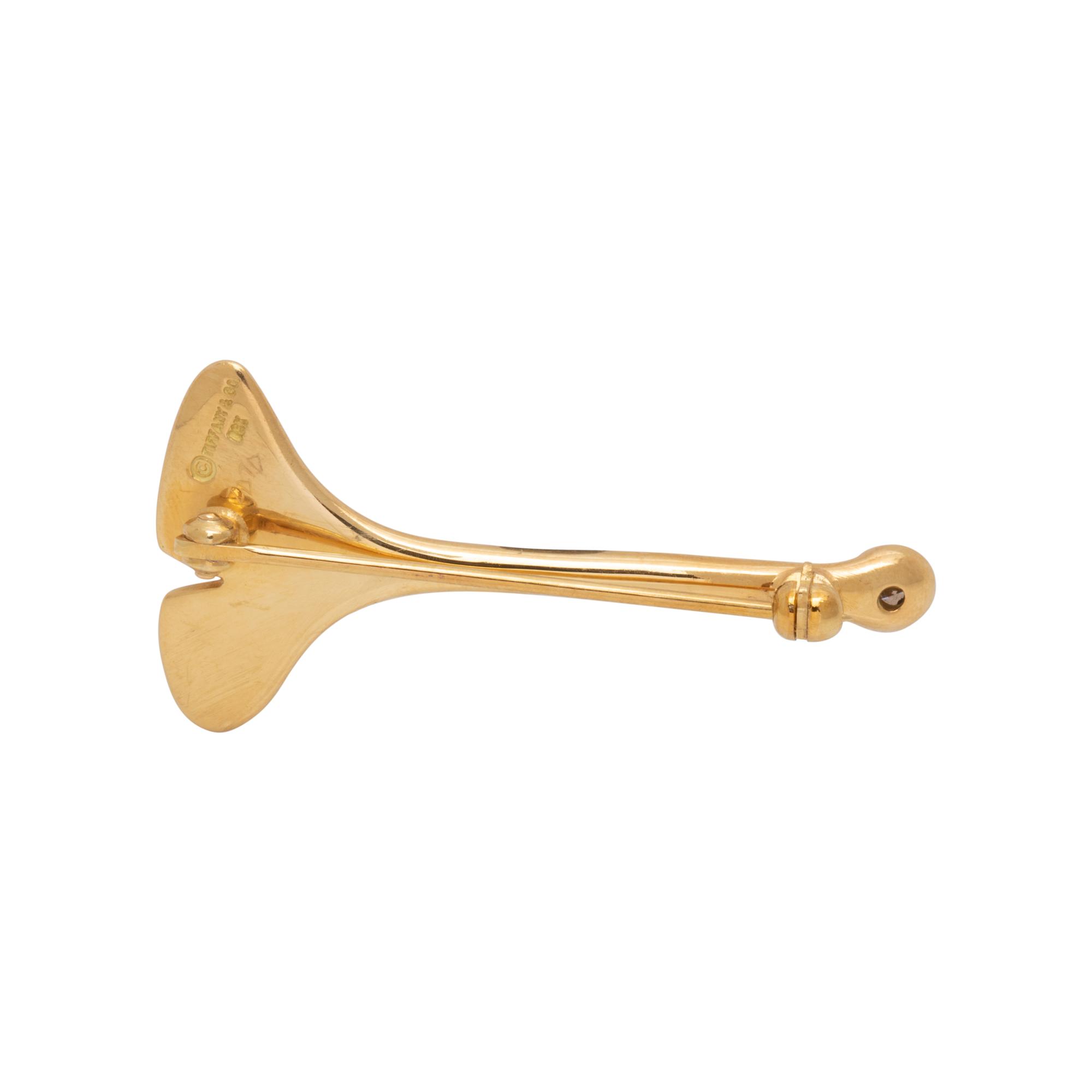TIFFANY & CO., ANGELA CUMMINGS, YELLOW GOLD GINKGO LEAF BROOCH