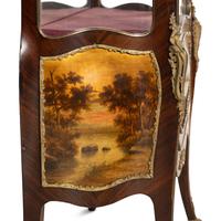 A Pair of Louis XV Style Kingwood, Vernis Martin and Gilt Bronze Mounted Vitrine Cabinets