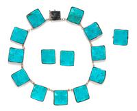 A Silver and Turquoise Demi-Parure, Georgina Ward,