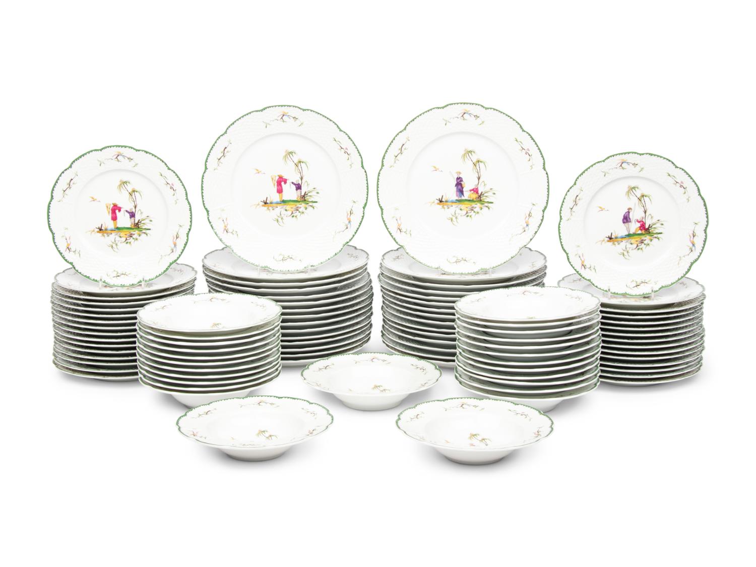 A Raynaud & Co. Limoges Porcelain Dinner Service