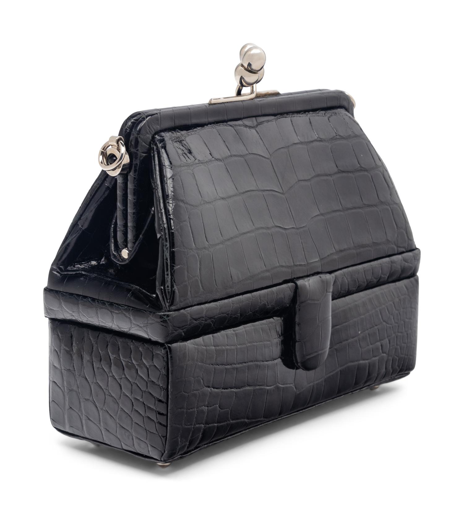 Judith Leiber Black Alligator Bag