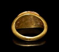 A Roman Gold and Garnet Finger Ring