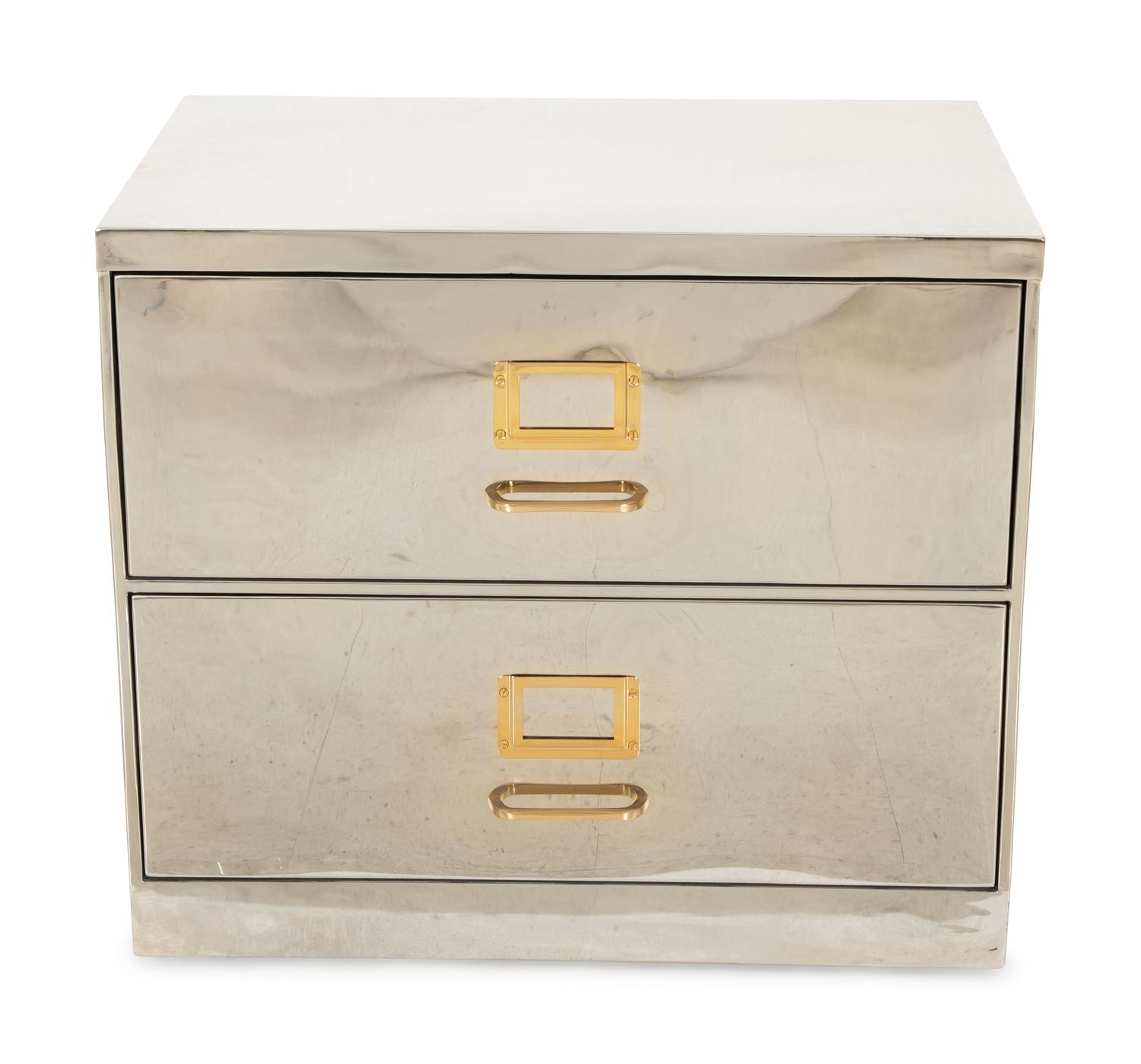 A Chrome-Veneered Bedside Cabinet